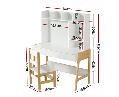 2PCS Kids Table and Chairs Set Study Activity Toys Storage Desk Drawer